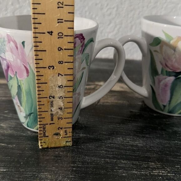 Lady Jayne Ltd Floral Tulip Design Ceramic Mugs Set Of 2 - Picture 4 of 5